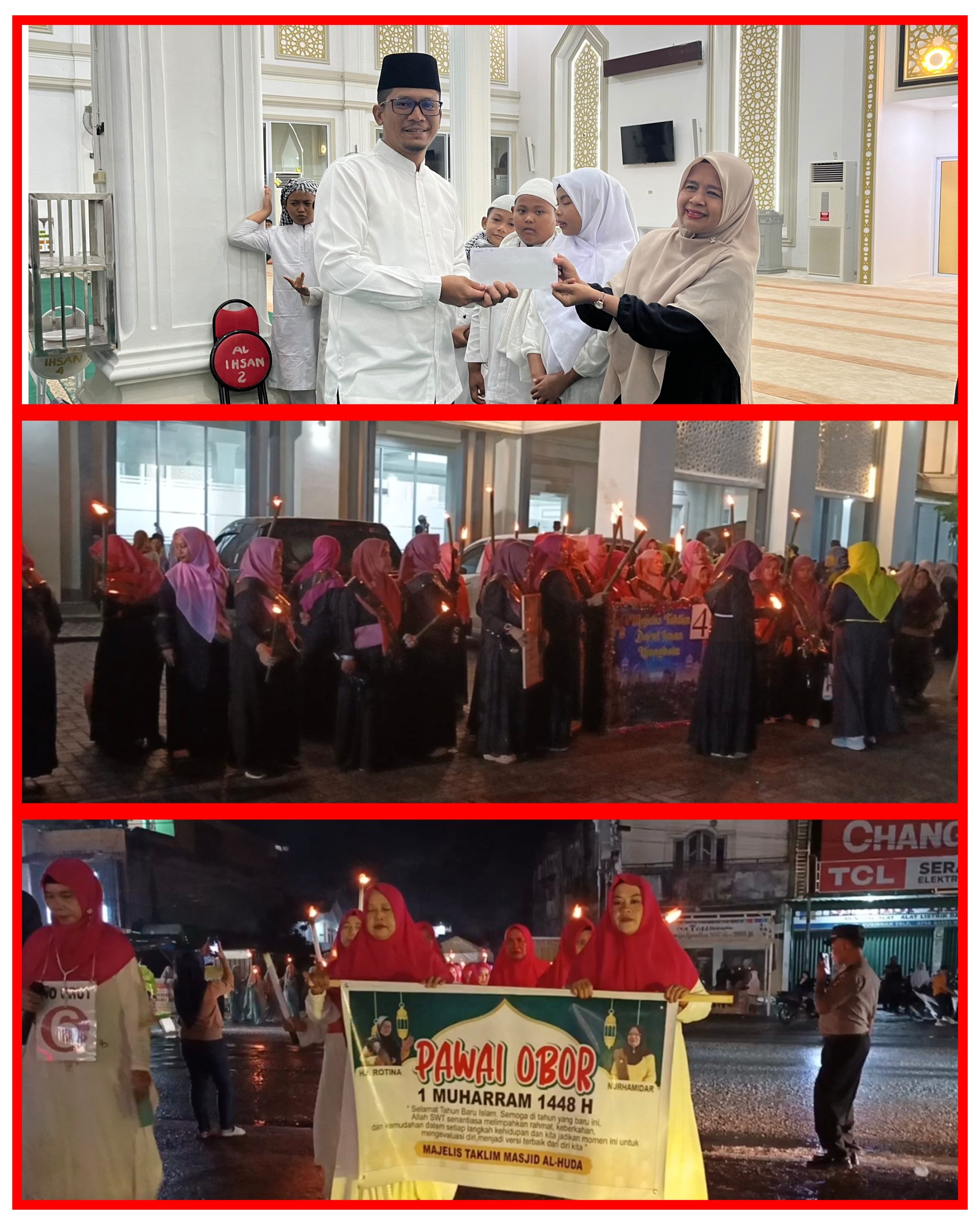 Kirab Obor Sambut 1 Muharram di Ujungbatu Diikuti Ratusan Warga